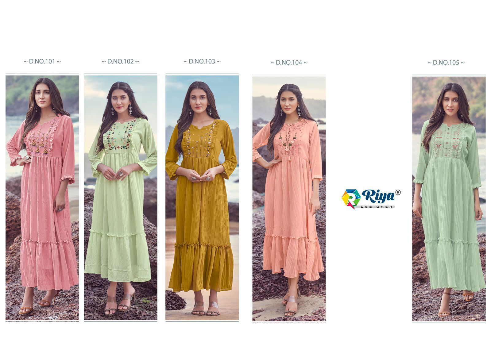 Riya Artery New Fancy Ethnic  Wear Long Designer Anarkali Kurti Collection